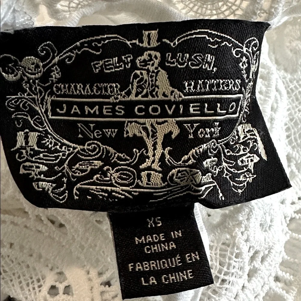 Anthropologie James Coviello medallion lace front mock neck ivory blouse s
